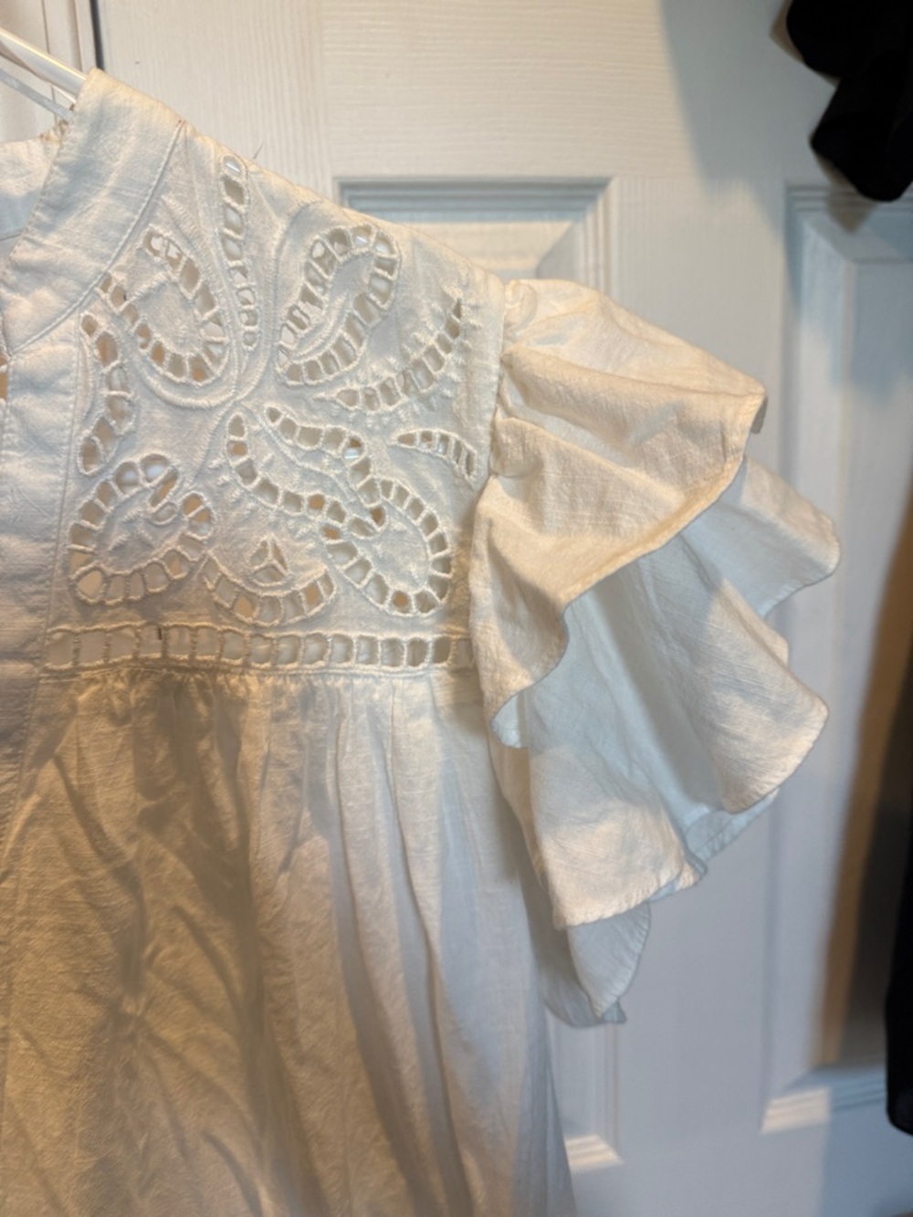 H&M Bundle of Black & White Eyelet Ruffle Sleeve Mini Dresses - Picture 9 of 16